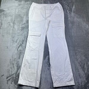Free People‎ White Cargo Pants Women's Sz 4 Fits 28" Utility Pockets Casual Boho